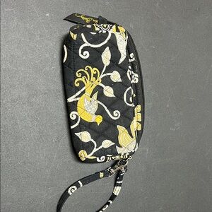 Vera Bradley Charming Black and Yellow Wristlet